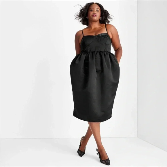 NWT Women's Holiday Sweetheart Bubble
Satin Midi Dress - Future Collective - Picture 2 of 4